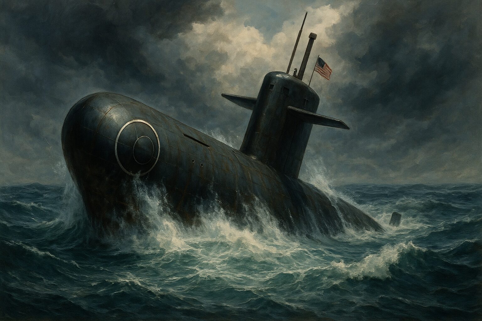 沈没する原子力潜水艦の画像
