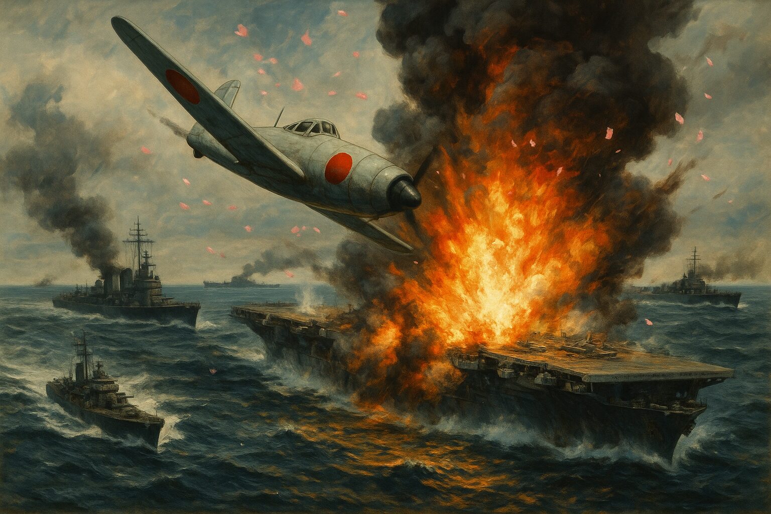 米国艦を轟沈させる桜花