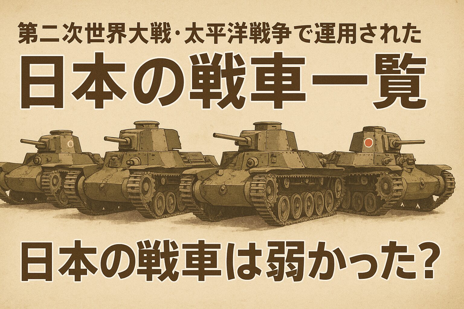 【完全保存版】第二次世界大戦時の日本の戦車一覧:日本軍の戦車は弱かった? | 軍研ノート | 軍事力と戦史の教養メディア