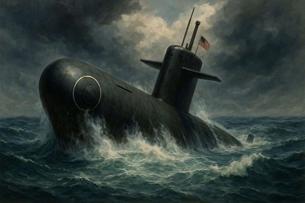 沈没する原子力潜水艦の画像