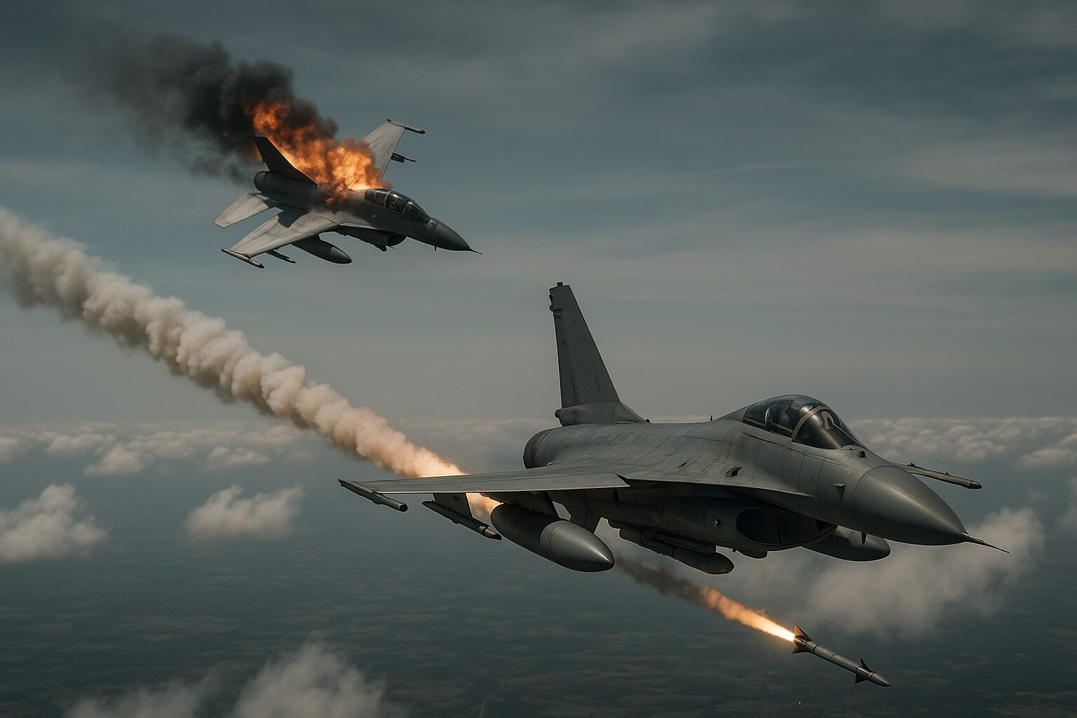 交戦するステルス戦闘機の画像