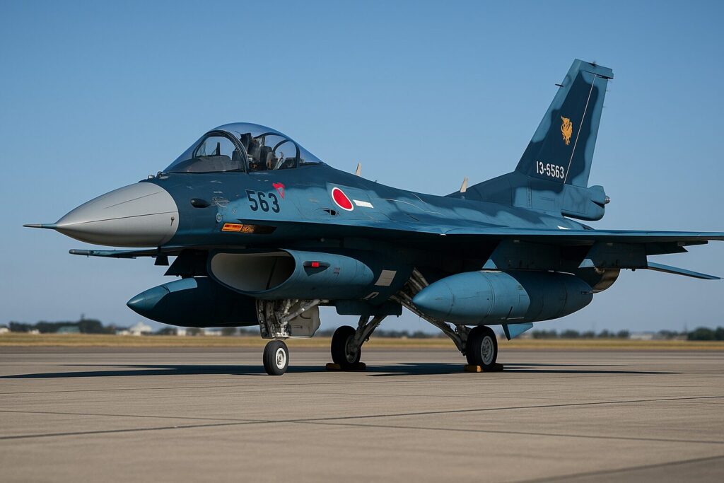 航空自衛隊F-2A支援戦闘機の地上展示