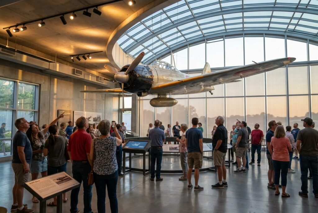 博物館に展示される零戦実機 保存状態の良い歴史的航空機