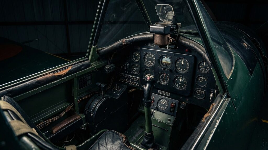 雷電J2Mのコックピット内部——迎撃任務に特化した実務的な操縦席レイアウト