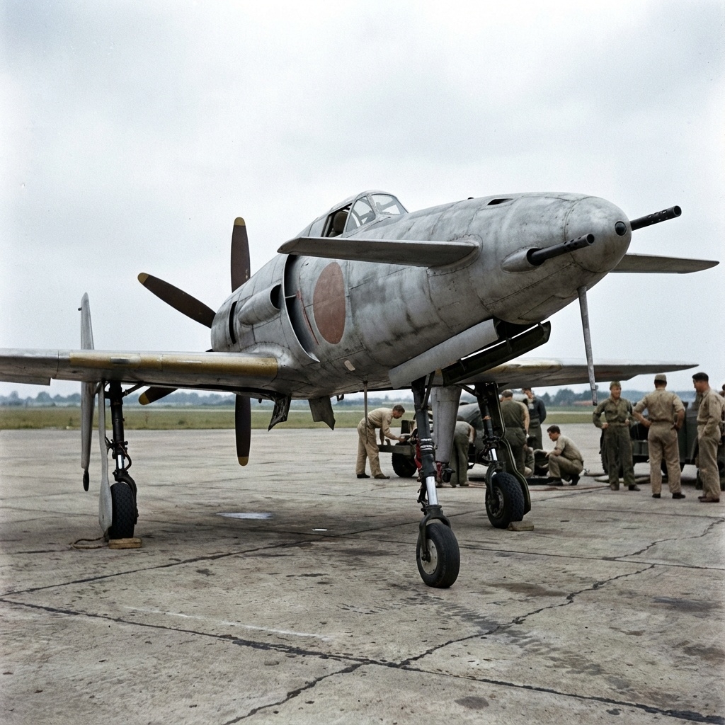 震電J7W1の全体像 前翼カナード配置と後部推進プロペラを備えた革新的な局地戦闘機