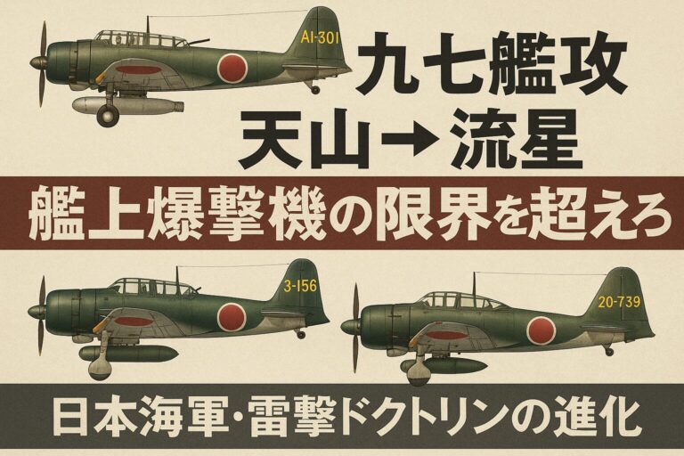 九七艦攻→天山→流星――「艦上爆撃機の限界」を超えろ：日本海軍・雷撃ドクトリンの進化