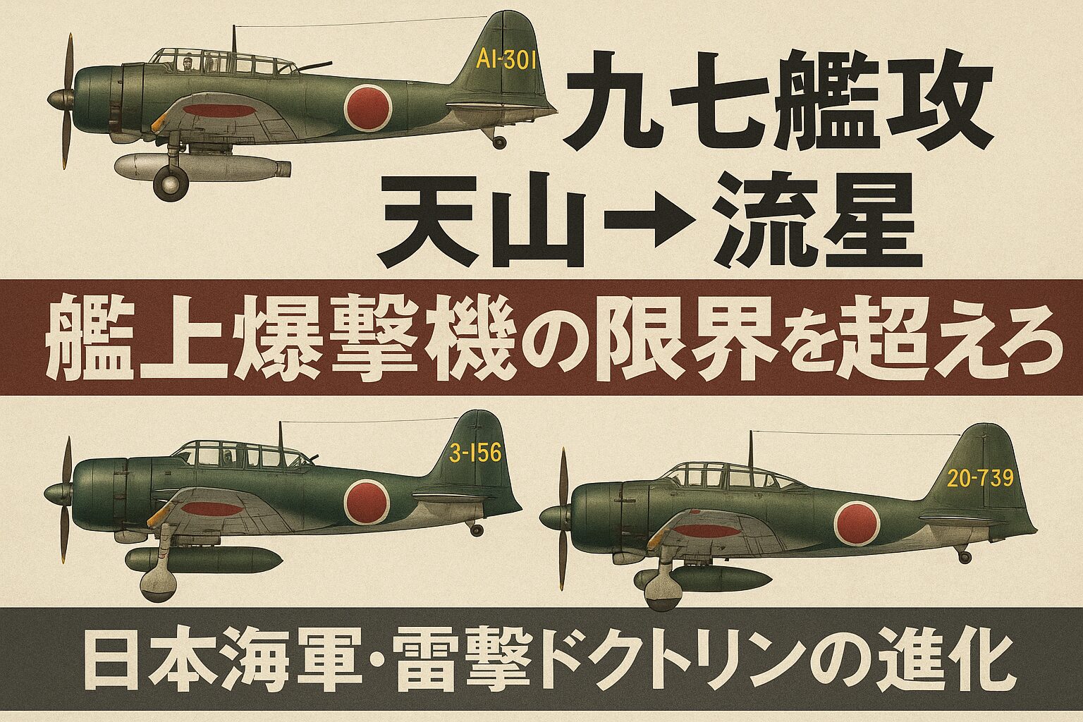 九七艦攻→天山→流星――「艦上爆撃機の限界」を超えろ：日本海軍・雷撃ドクトリンの進化