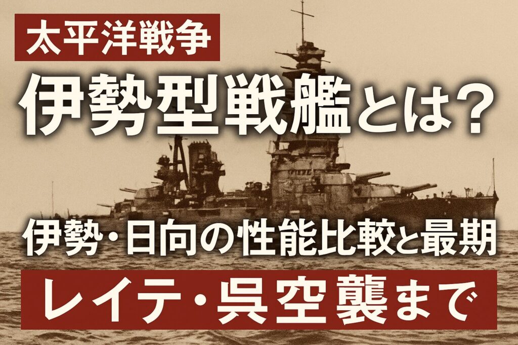 伊勢型戦艦とは？伊勢・日向の性能比較と最期、レイテ・呉空襲まで【太平洋戦争】