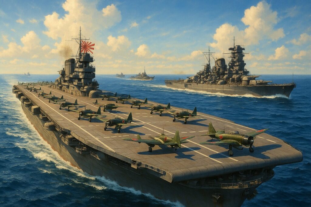 戦艦大和と並ぶ空母信濃