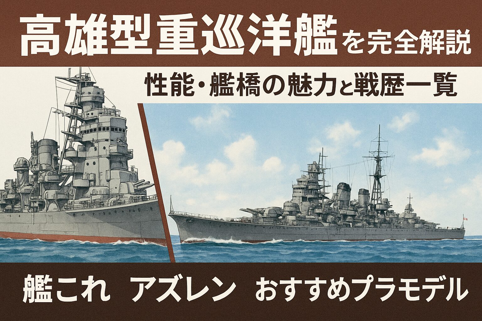 高雄型重巡洋艦を完全解説：性能・艦橋の魅力と戦歴一覧／艦これ・アズレン・おすすめプラモデル