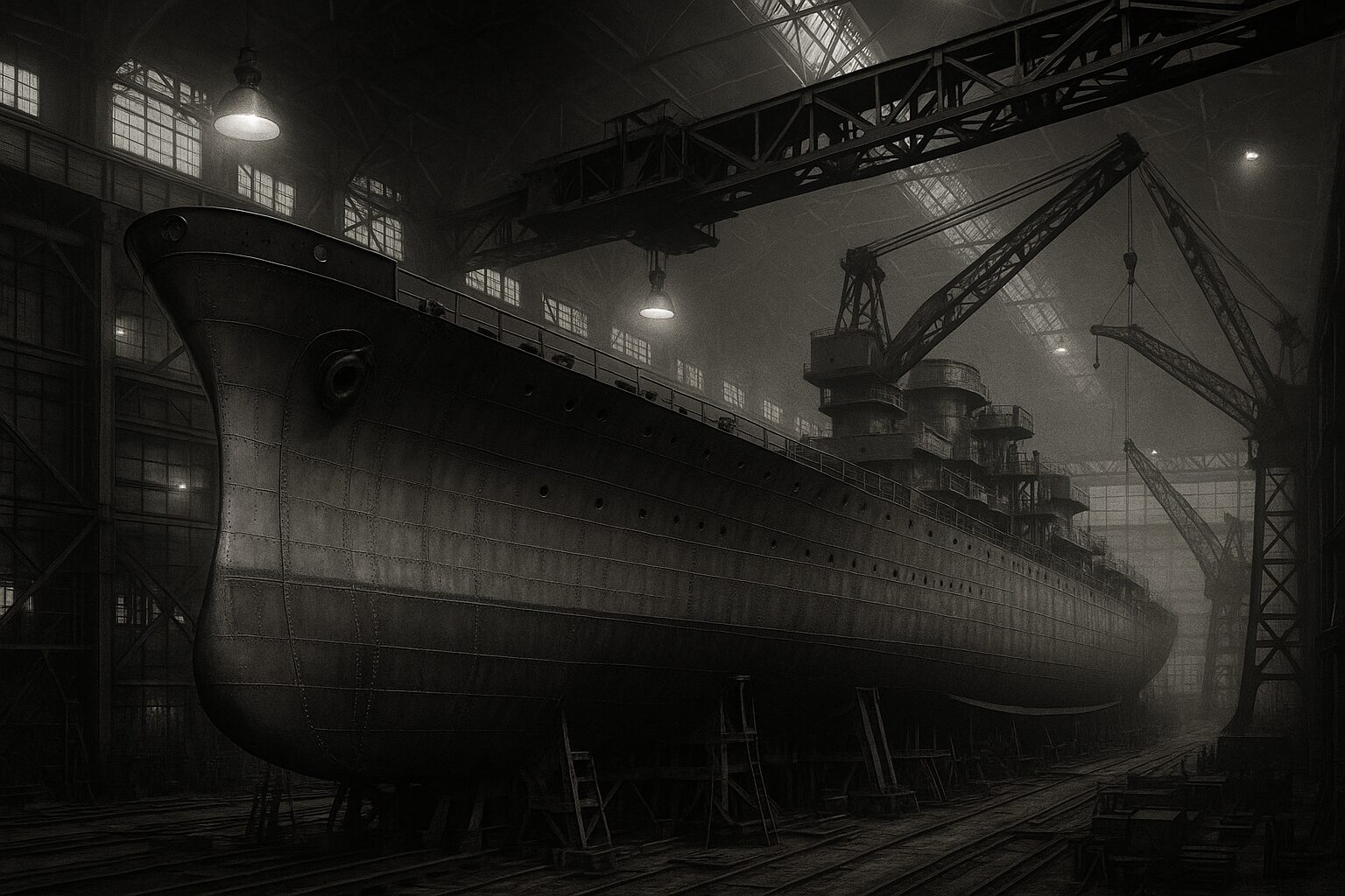 建造中の高雄型重巡洋艦