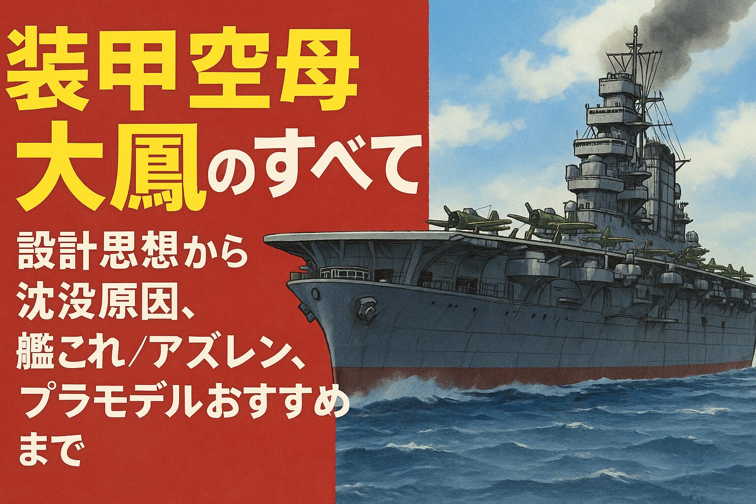 装甲空母大鳳のすべて：設計思想から沈没原因、艦これ/アズレン、プラモデルおすすめまで