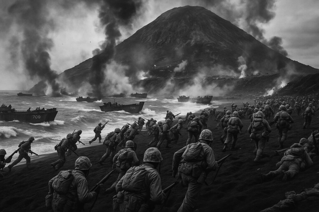 硫黄島の戦いの上陸の様子