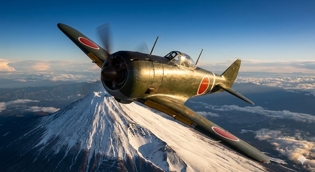 高空を飛行する二式単座戦闘機「鍾馗」（Ki-44）