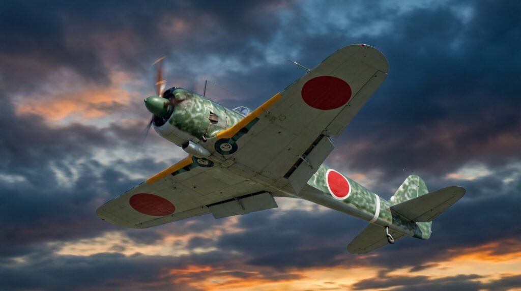 ビルマ戦線を飛ぶ第64戦隊(加藤隼戦闘隊)の隼編隊。