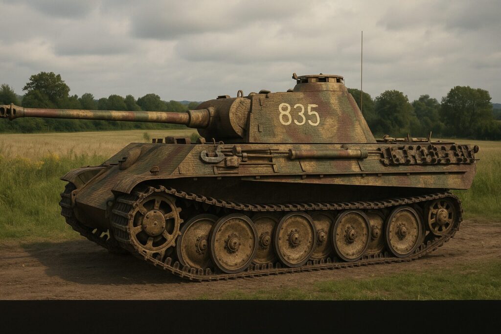 パンターV型戦車G型の傾斜装甲と75mm長砲身砲、ノルマンディー1944年