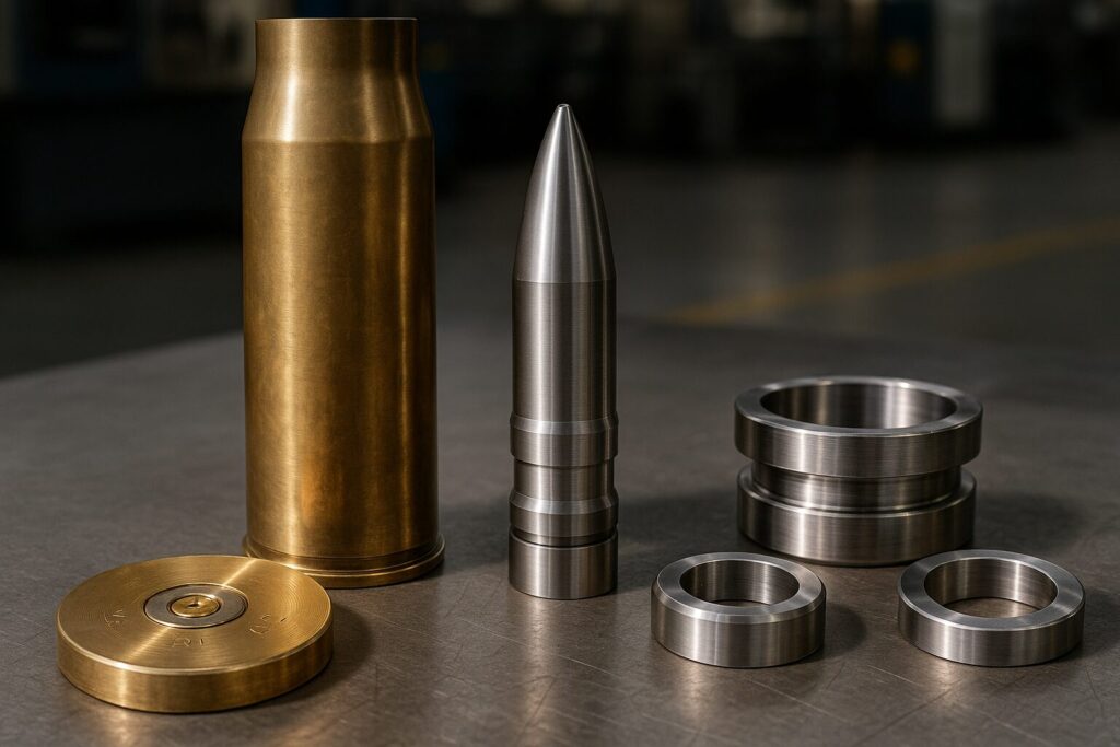 砲弾の薬莢と信管部品:コマツの精密加工技術が活かされる弾薬製造