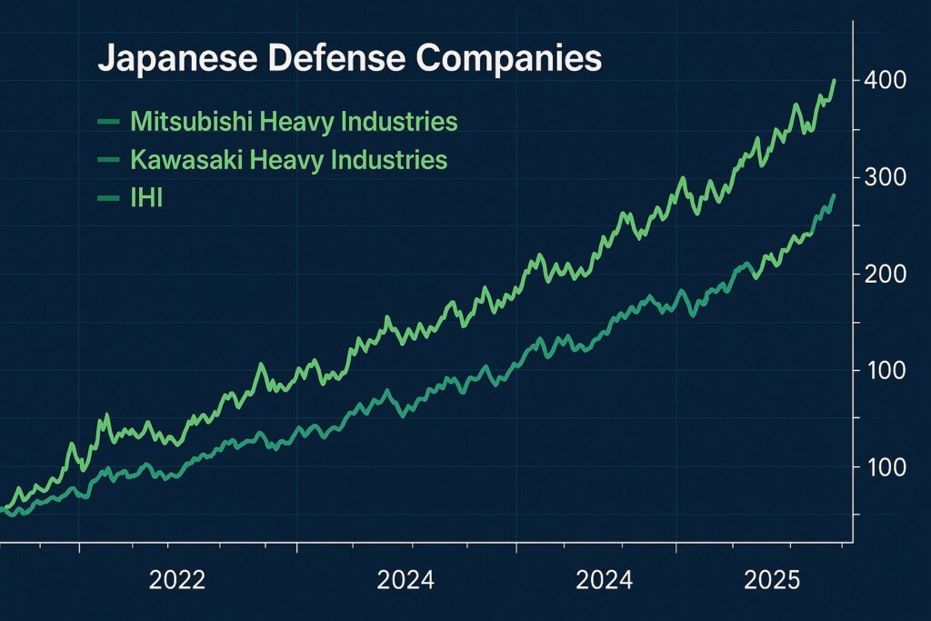 防衛関連企業の株価推移チャート(2022-2025年):三菱重工・川崎重工・IHIの株価動向