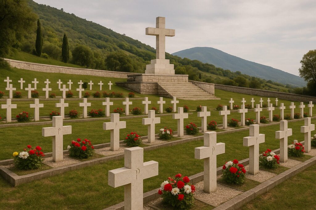 モンテ・カッシーノのポーランド軍墓地と慰霊碑