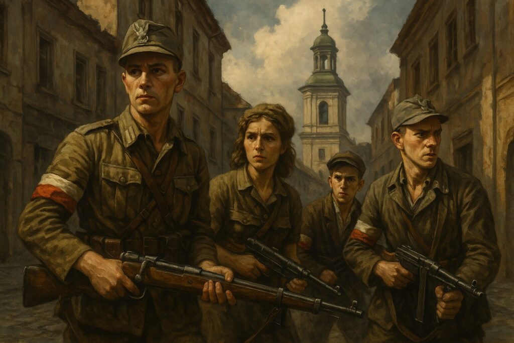 ワルシャワ市街戦の激しい戦闘シーン