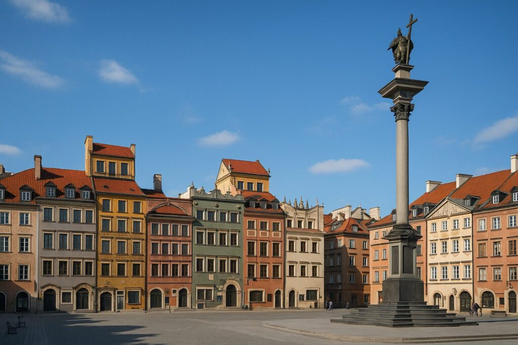 廃墟から復興した現代のワルシャワ旧市街