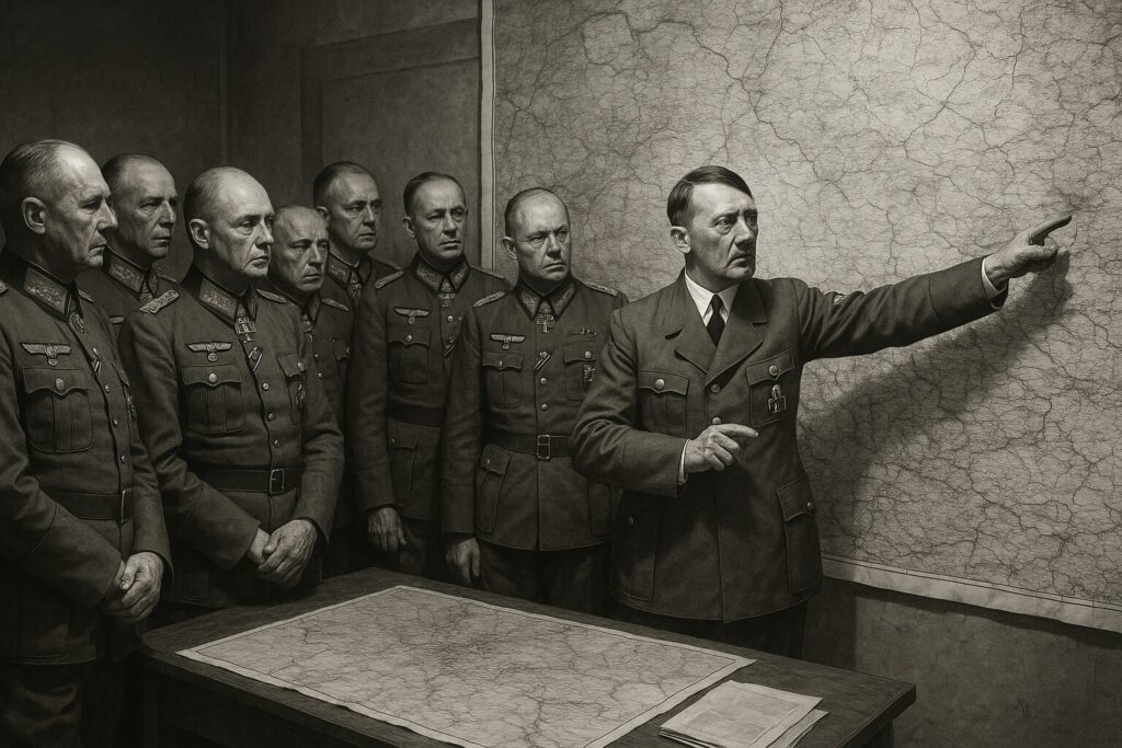 バルバロッサ作戦を計画するヒトラーとドイツ軍参謀本部