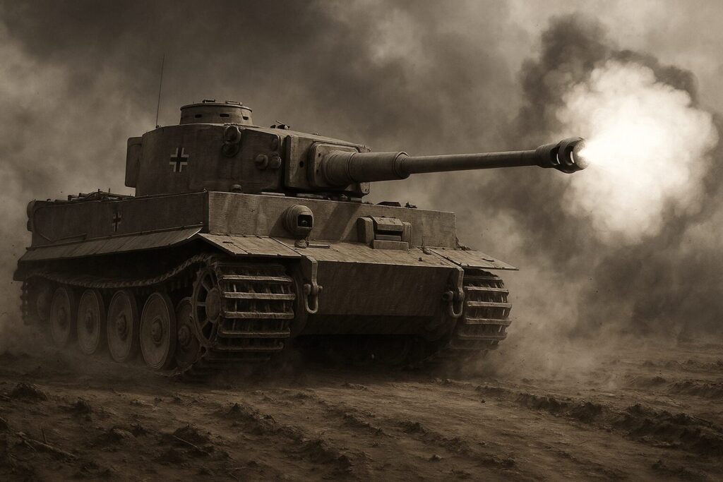 ティーガーI重戦車 88mm砲を発射する瞬間 クルスクの戦い