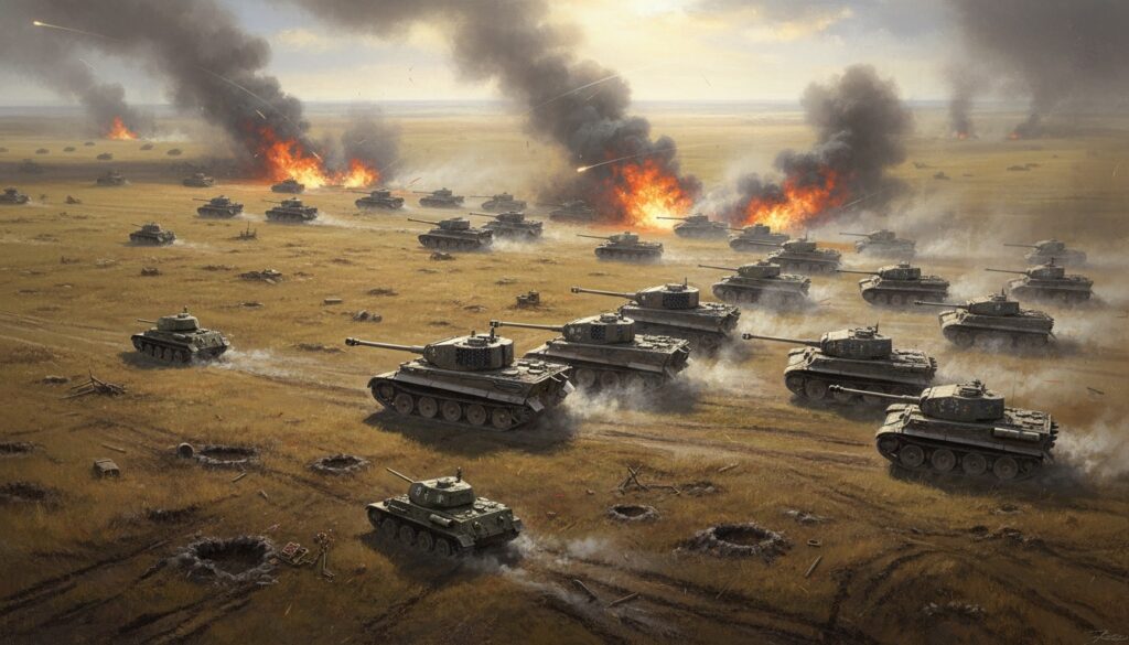 クルスクの戦い 1943年7月 ティーガー戦車とT-34戦車が激突する草原の激戦
