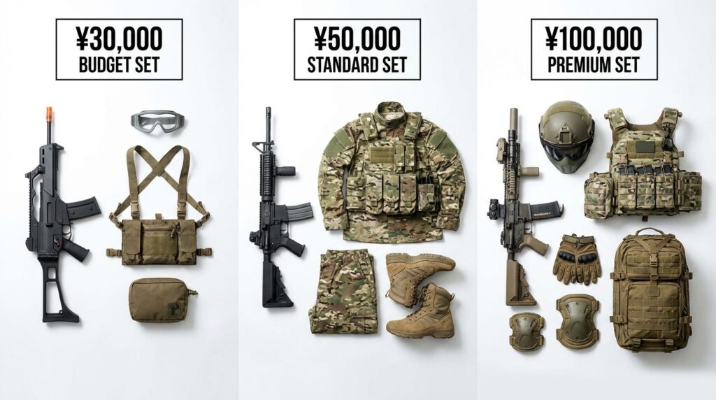 価格帯による装備の違いを視覚的に理解