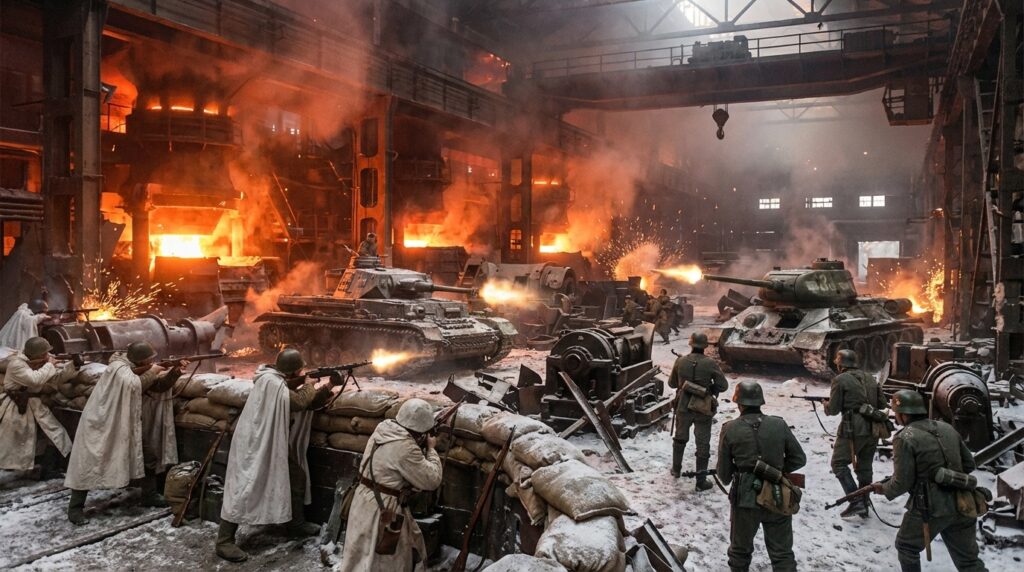 赤い十月製鉄所の戦闘──溶鉱炉が燃え続ける中で繰り広げられた工場内部の死闘