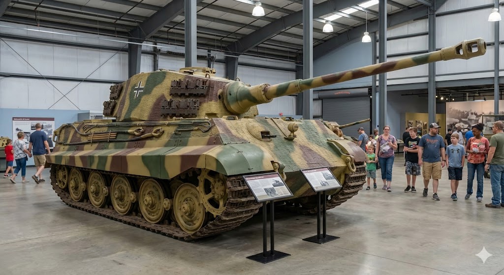 博物館に展示されているティーガーII重戦車の実物