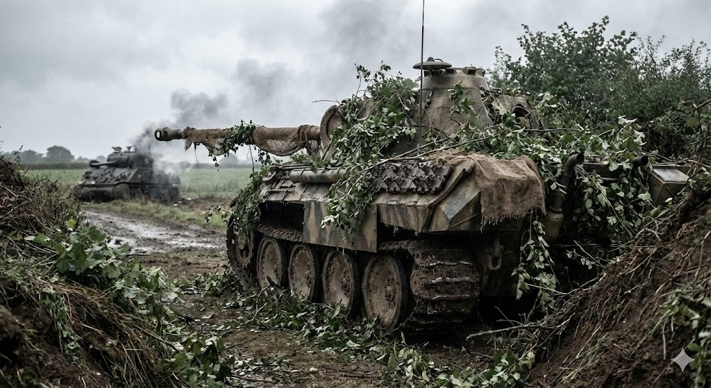 ノルマンディーの生け垣に潜むパンターA型