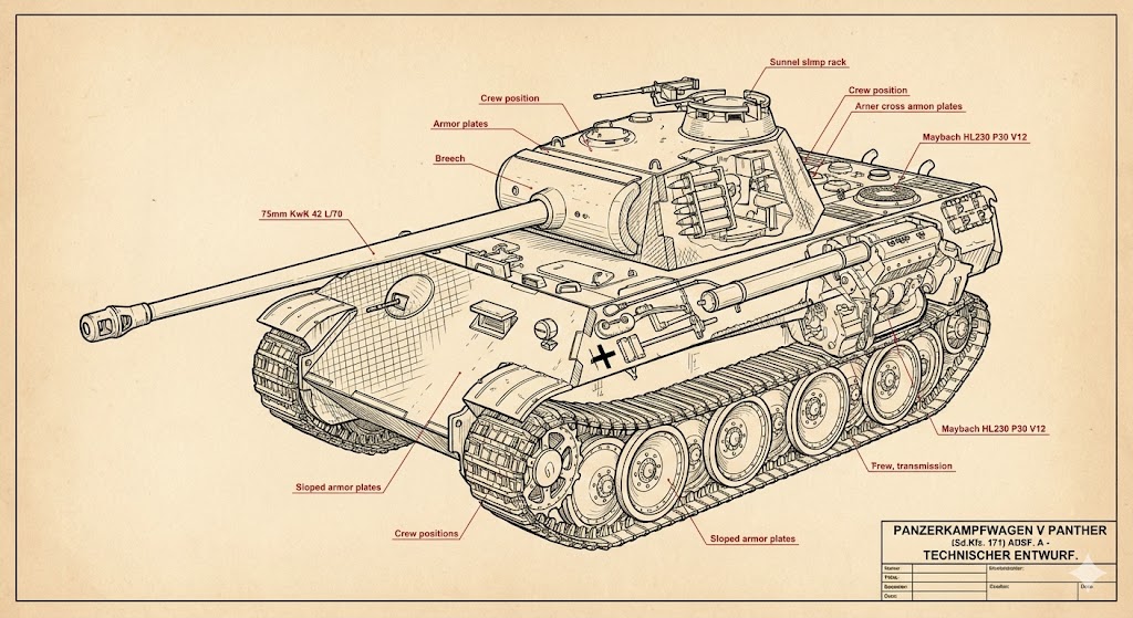 パンター戦車の技術図解