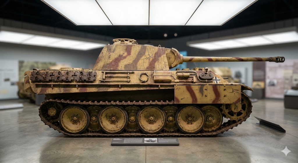 博物館に展示されるパンターG型戦車