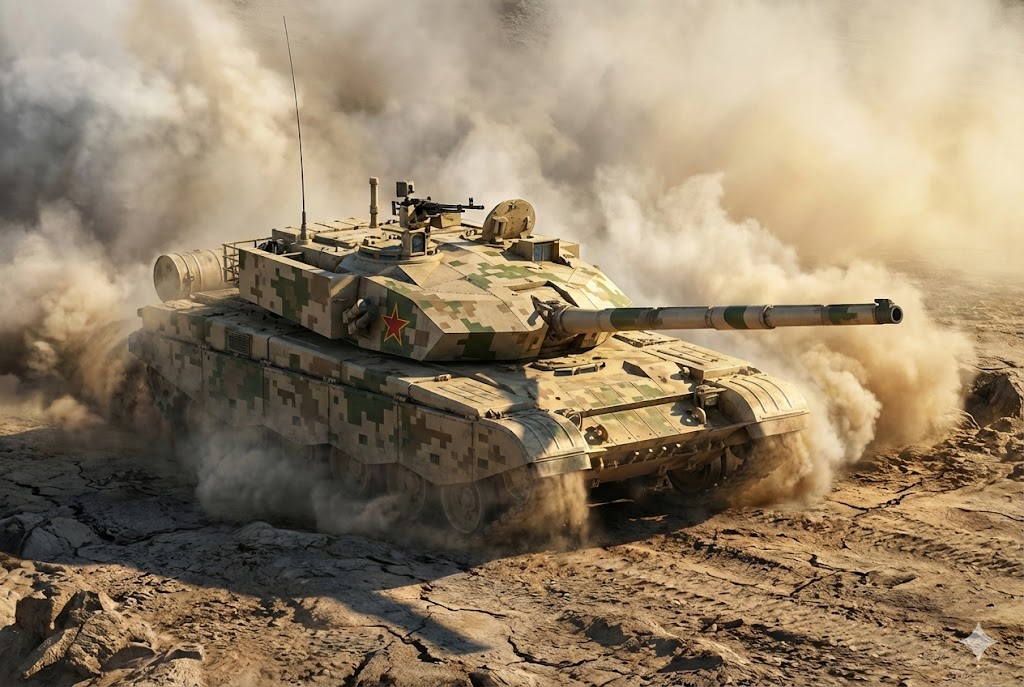 中国陸軍の主力戦車99A式。最新鋭の第3世代戦車