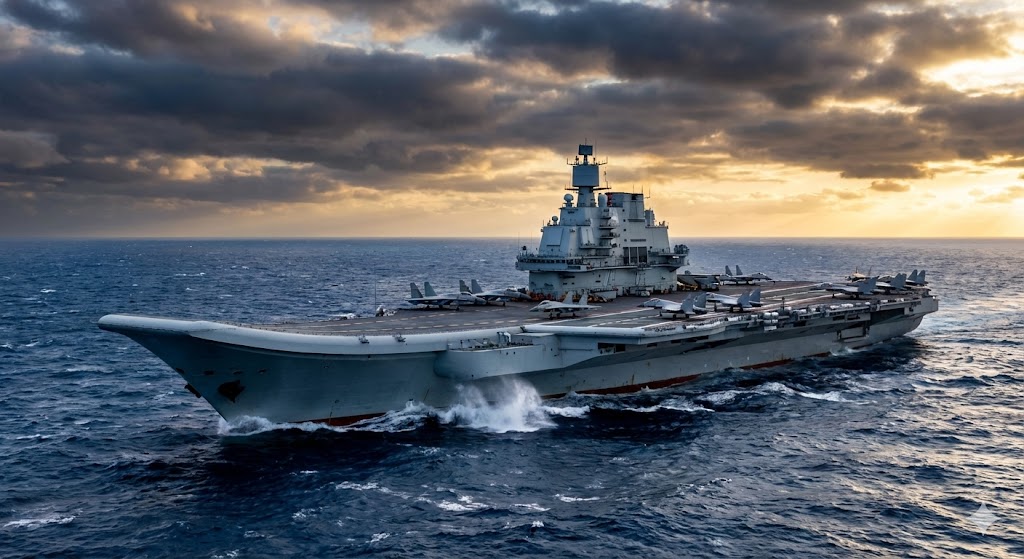 中国最新空母「福建」。電磁カタパルトを搭載した正規空母