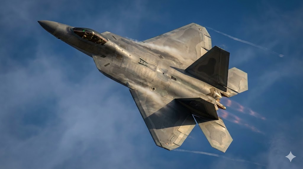 F-22ラプター機動飛行｜推力偏向ノズルによる驚異的な旋回性能と空戦能力で世界最強クラスの第5世代制空戦闘機