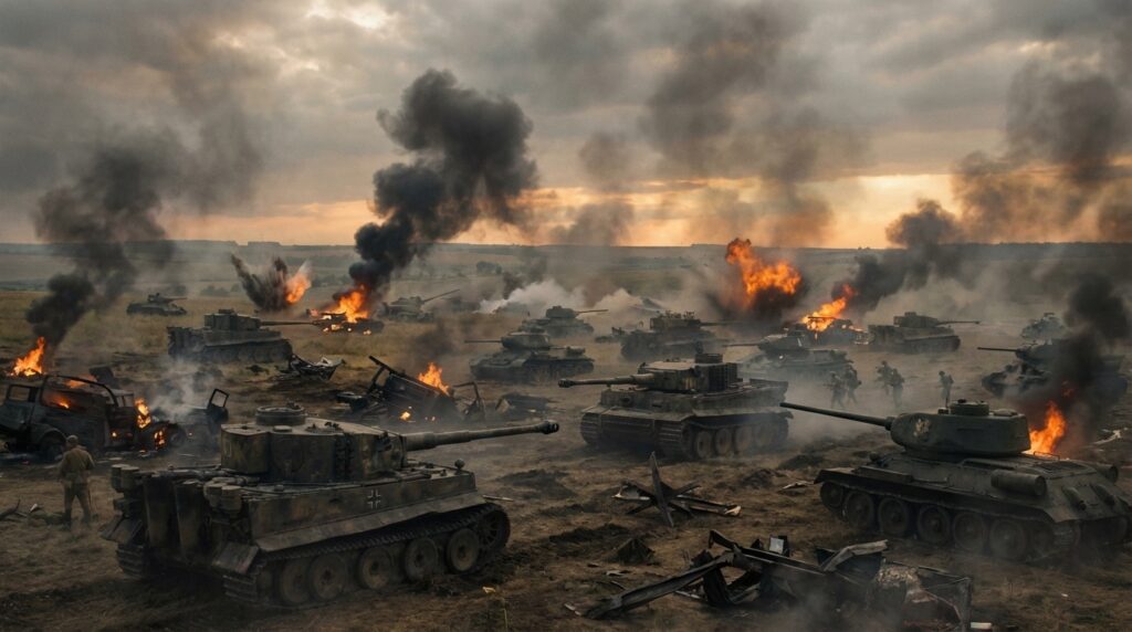 クルスクの戦いプロホロフカにおける史上最大の戦車戦イメージ