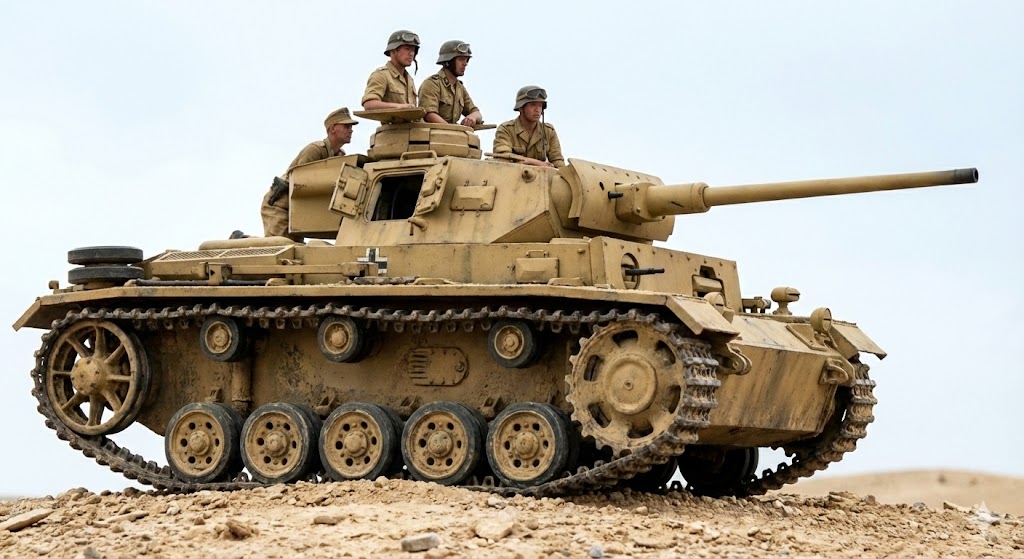 50mm長砲身砲を搭載したIII号戦車L型（北アフリカ戦線）