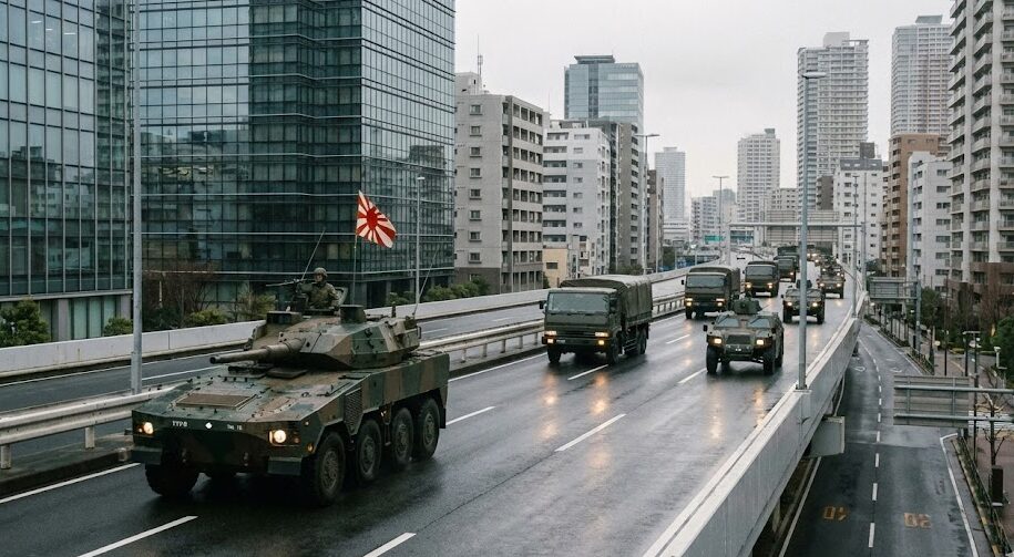 機動展開訓練中の16式機動戦闘車部隊