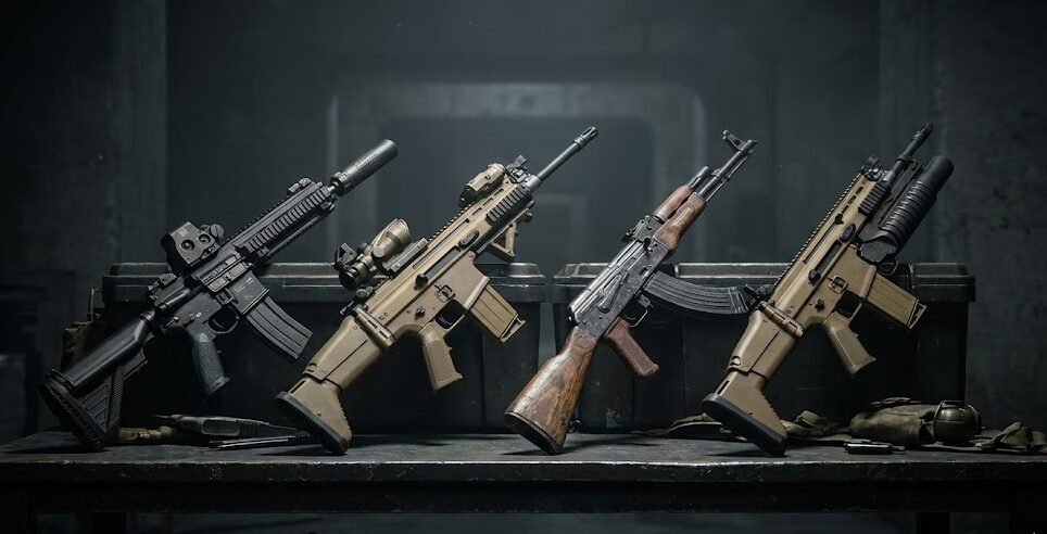 世界最強アサルトライフルの比較イメージ｜HK416、M7、AK-47