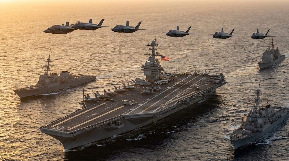 空母打撃群とF-35戦闘機で表現されるアメリカの圧倒的軍事力