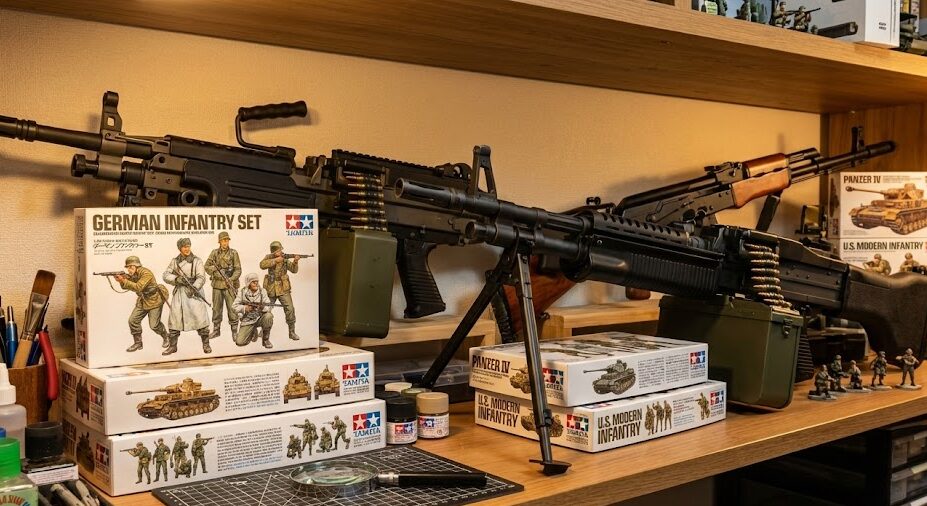 機関銃のエアガン・プラモデルコレクション｜東京マルイM60やタミヤのドイツ兵セット
