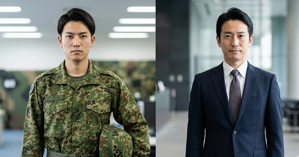 自衛官と民間企業の年収比較イメージ