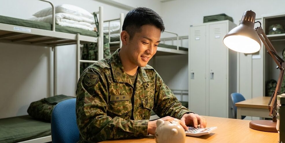 陸上自衛隊駐屯地の隊舎・営内居室のイメージ