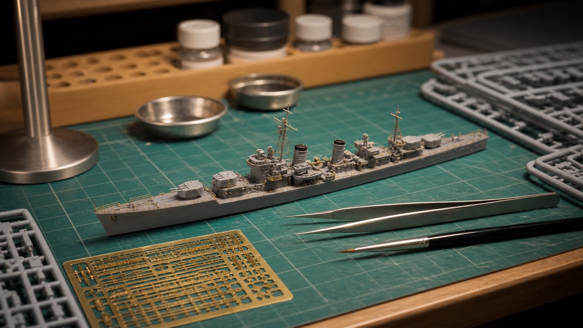 秋月型駆逐艦のプラモデル制作イメージ