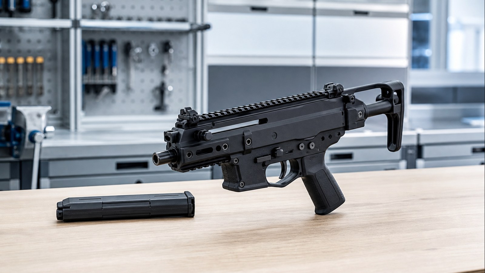 APC9Kをイメージした新世代短機関銃の展示写真
