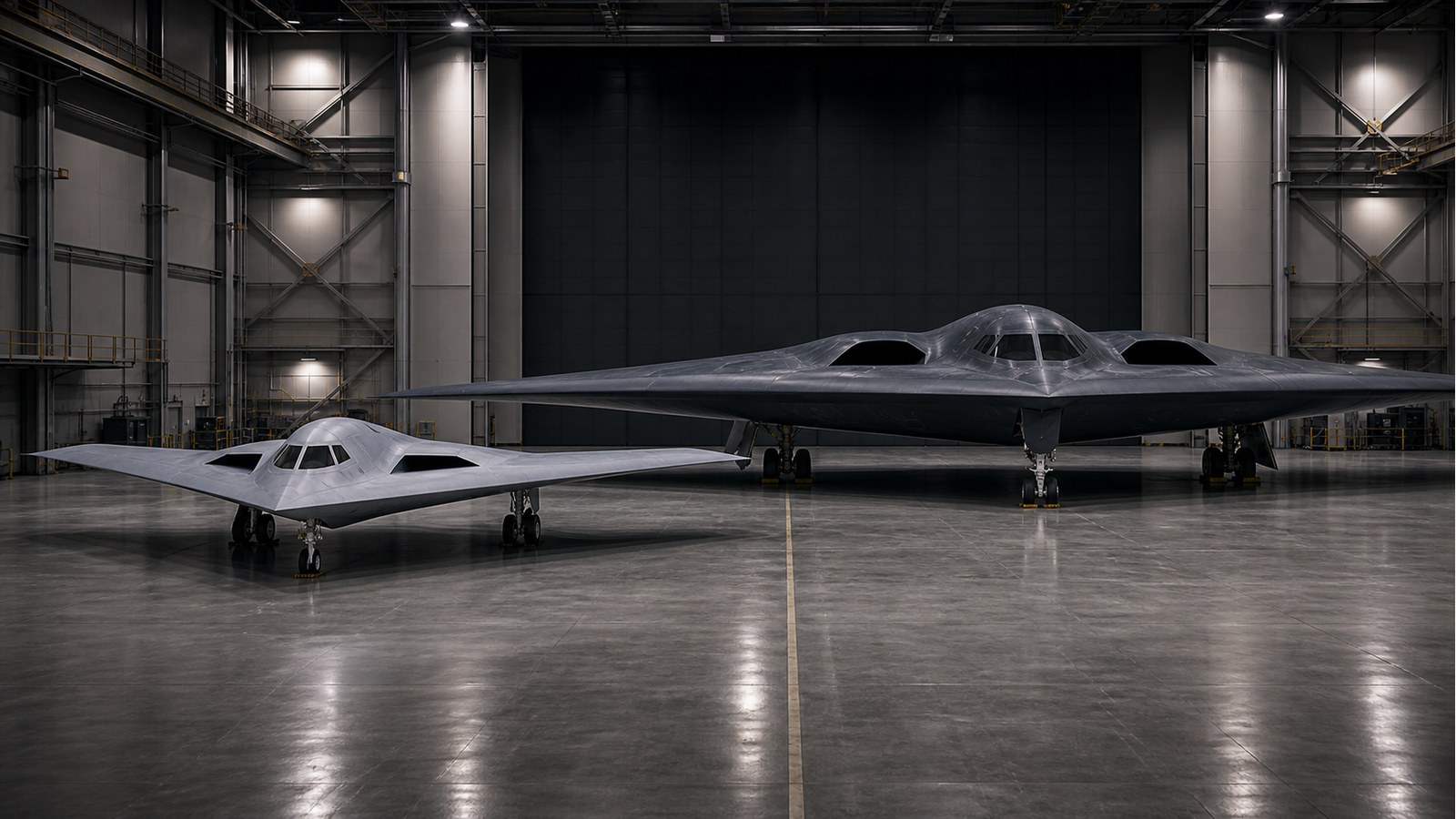 B-21レイダーとB-2スピリットの比較イメージ