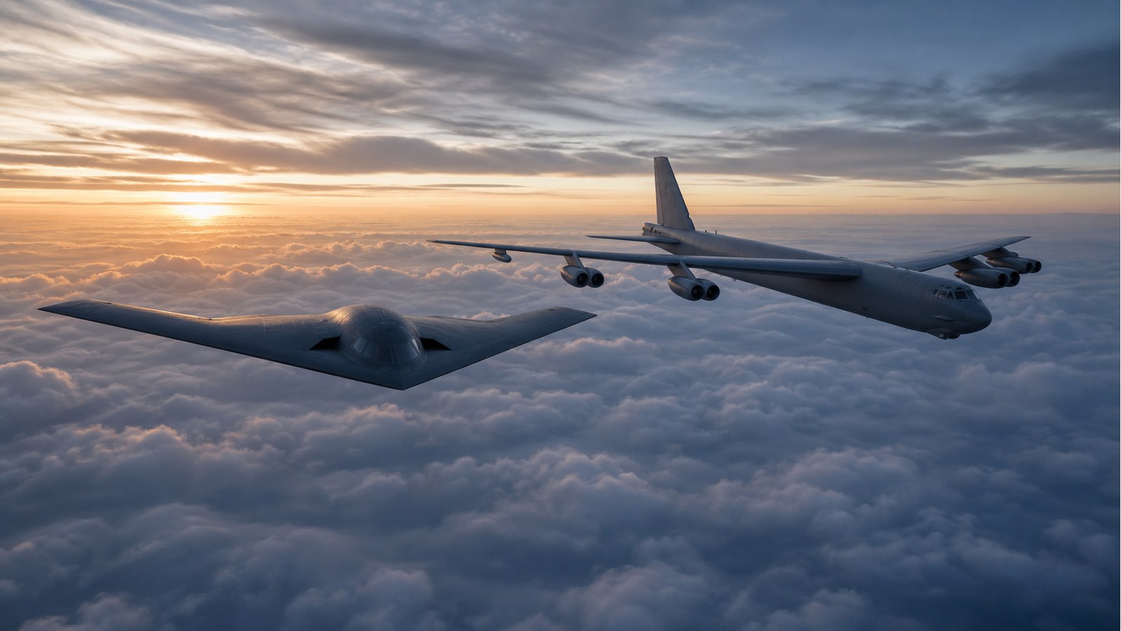 B-21レイダーとB-52Jの役割分担イメージ