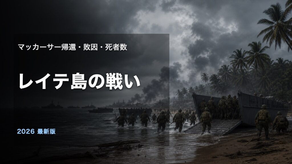 レイテ島の戦いとはマッカーサー帰還と敗因と死者数を解説するアイキャッチ画像